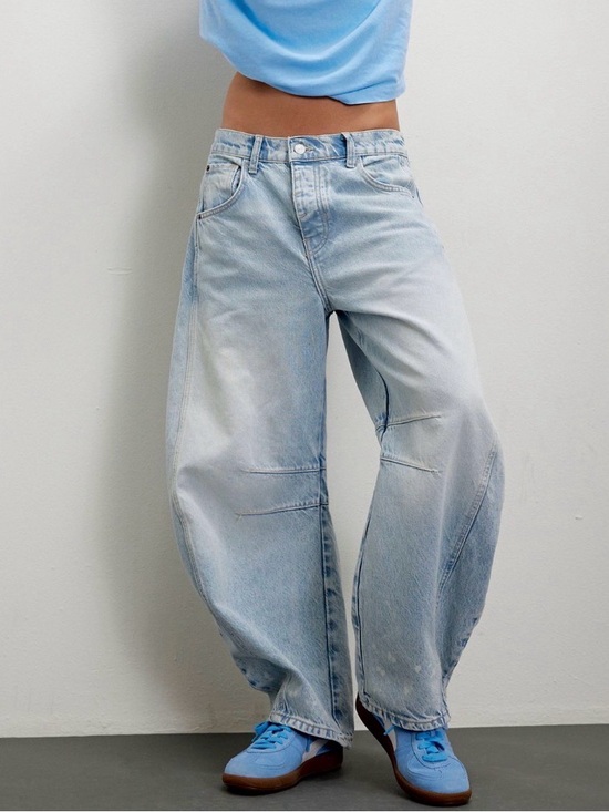 Free People Denim - Free People Light Blue Wide-Leg Vintage Wash Jeans